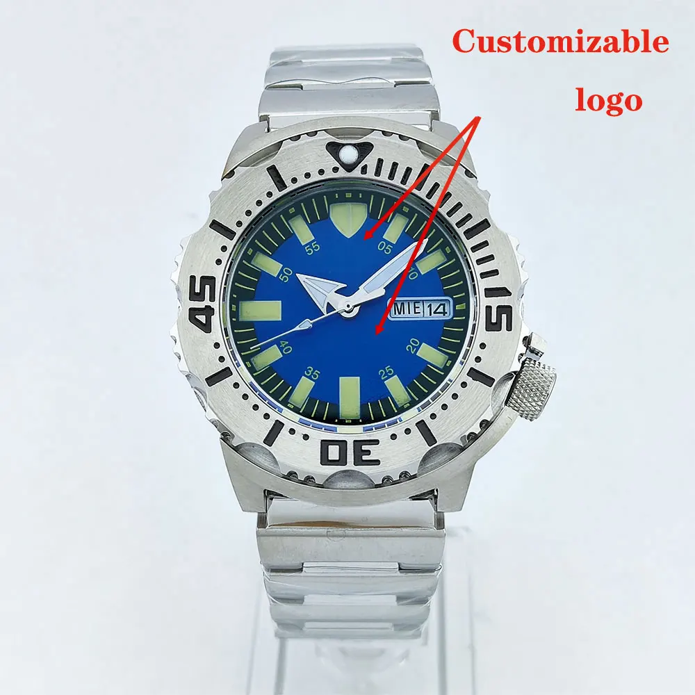 42mm men's watch NH36 automatic mechanical movement Men's watch Fangtooth Monster luminous dial custom wristwatch