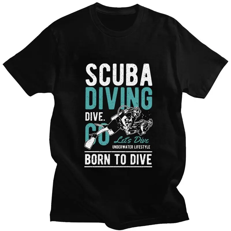Custom Funny Scuba Diving Diver Gift Tshirts for Men Short Sleeve Leisure T Shirt T-shirts Pure Cotton Tees Gift