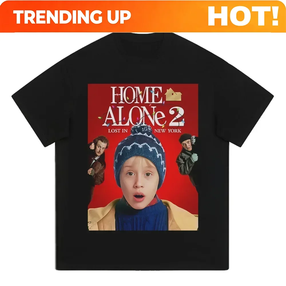 Customization Christmas Movie Home Alone Woman Graphic T-shirt Kevin Tshirt High Quality Cotton Loose Tees Tops Vintage Men T Sh