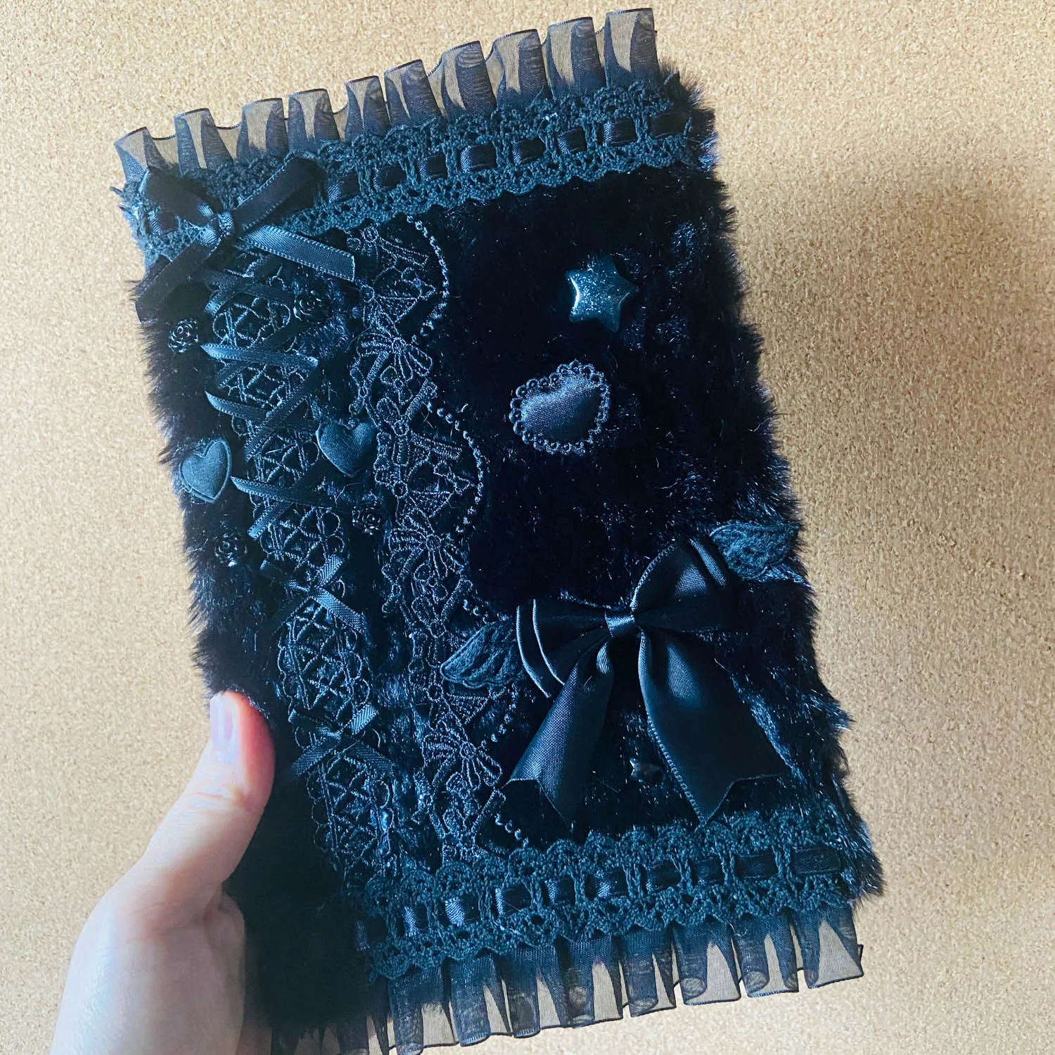 Imagem -03 - Handmade Black Lace Diaries Journal Girl Gift Unique Cool Notebook 96 Folhas Papelaria Escolar a5