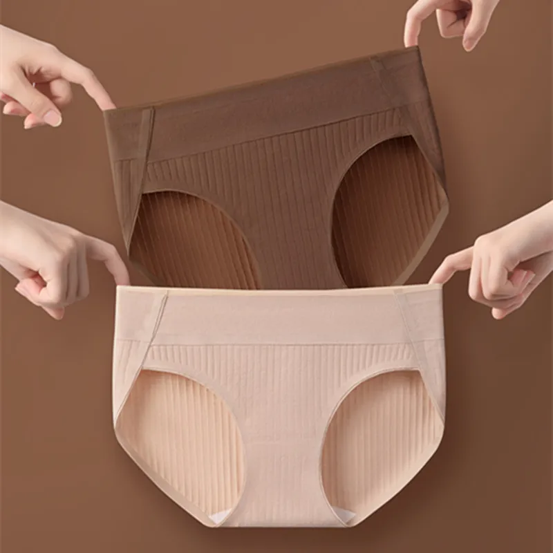 Comfortable Women\'s Panties High Elasticity Pure Cotton Underwear Soft Breathable Seamless Midriff Briefs Intimates