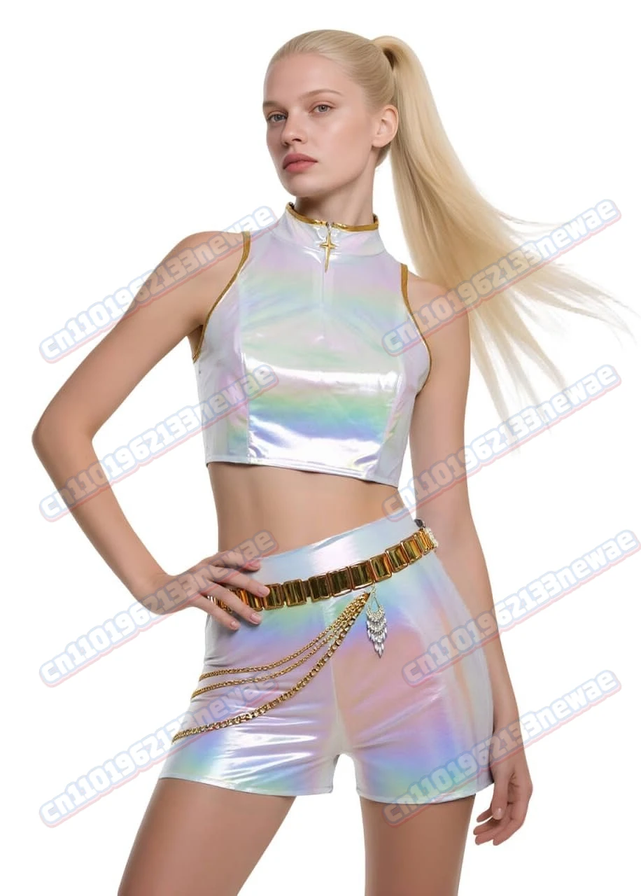 

Костюм для косплея Kpop Demon Hunters Rumi, топ, шорты для женщин и девочек, наряды для ролевых игр, карнавальный костюм на Хэллоуин