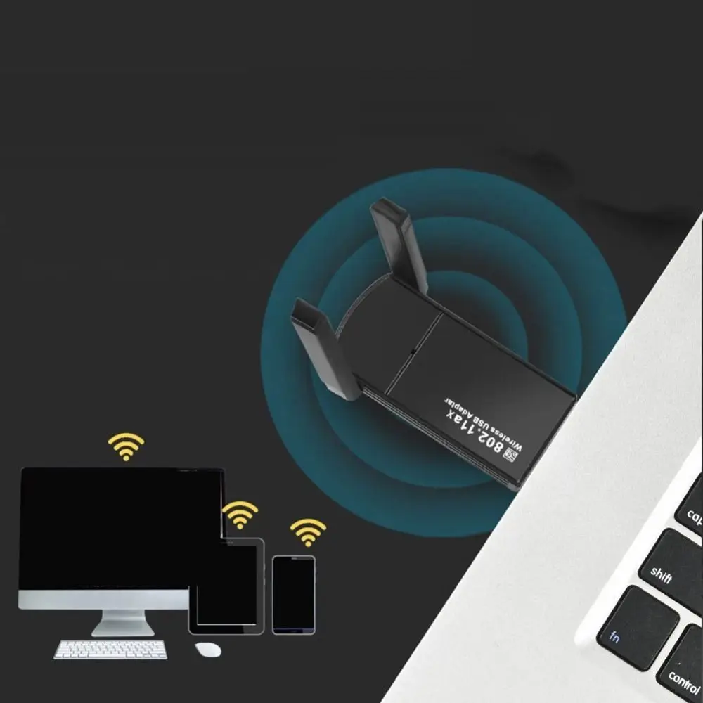 Placa de rede sem fio 1300m, 2.4g/5ghz, banda dupla pcie, adaptador wi-fi, unidade rotativa, usb grátis, adaptador wi-fi para computador/telefone/tablet