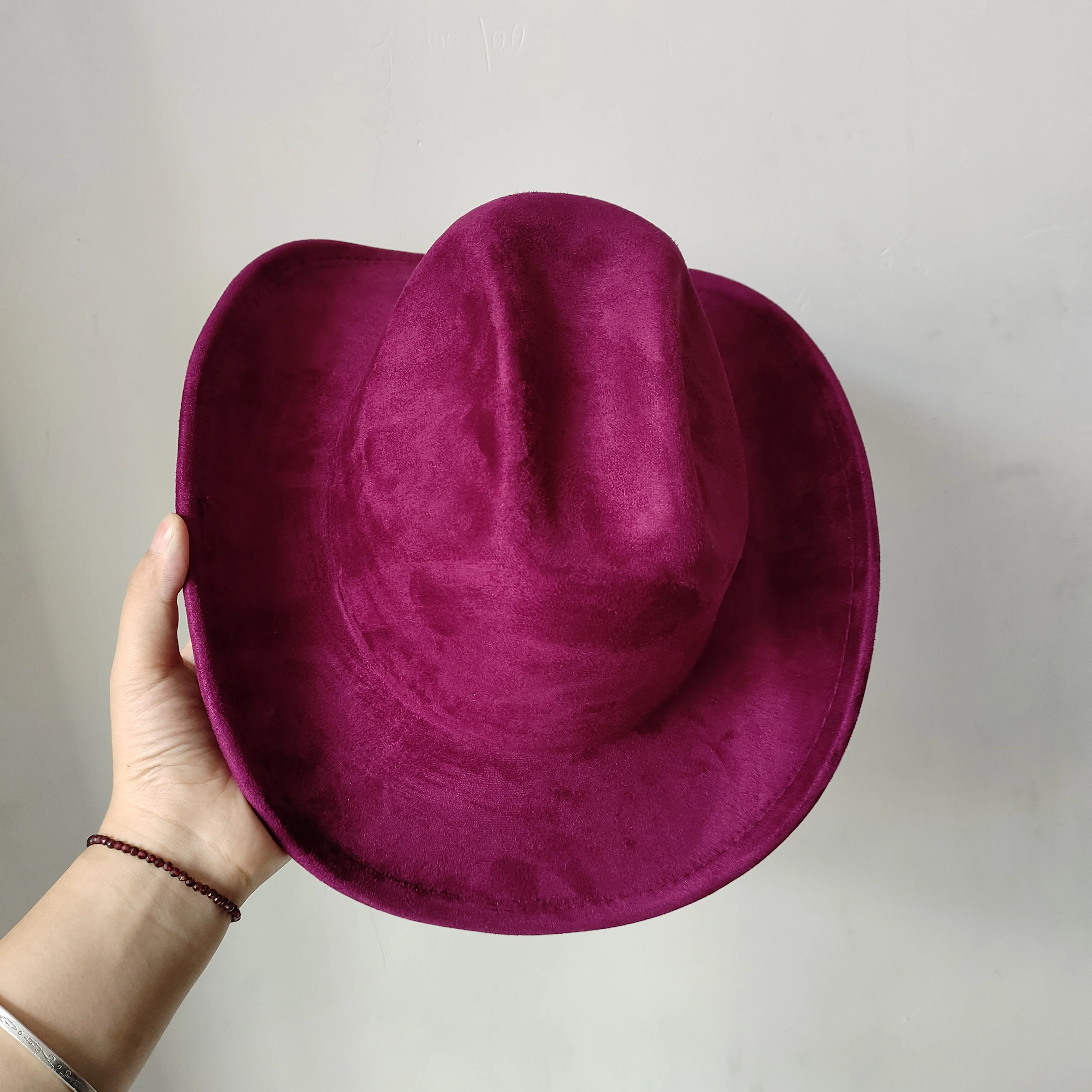 Klassiek Suède 7,5 cm Western Cowboy Dames Fedora Hoed Heren Kerk Jazz Hoed Mode Reizen Feesthoed Denim Hoed 2025