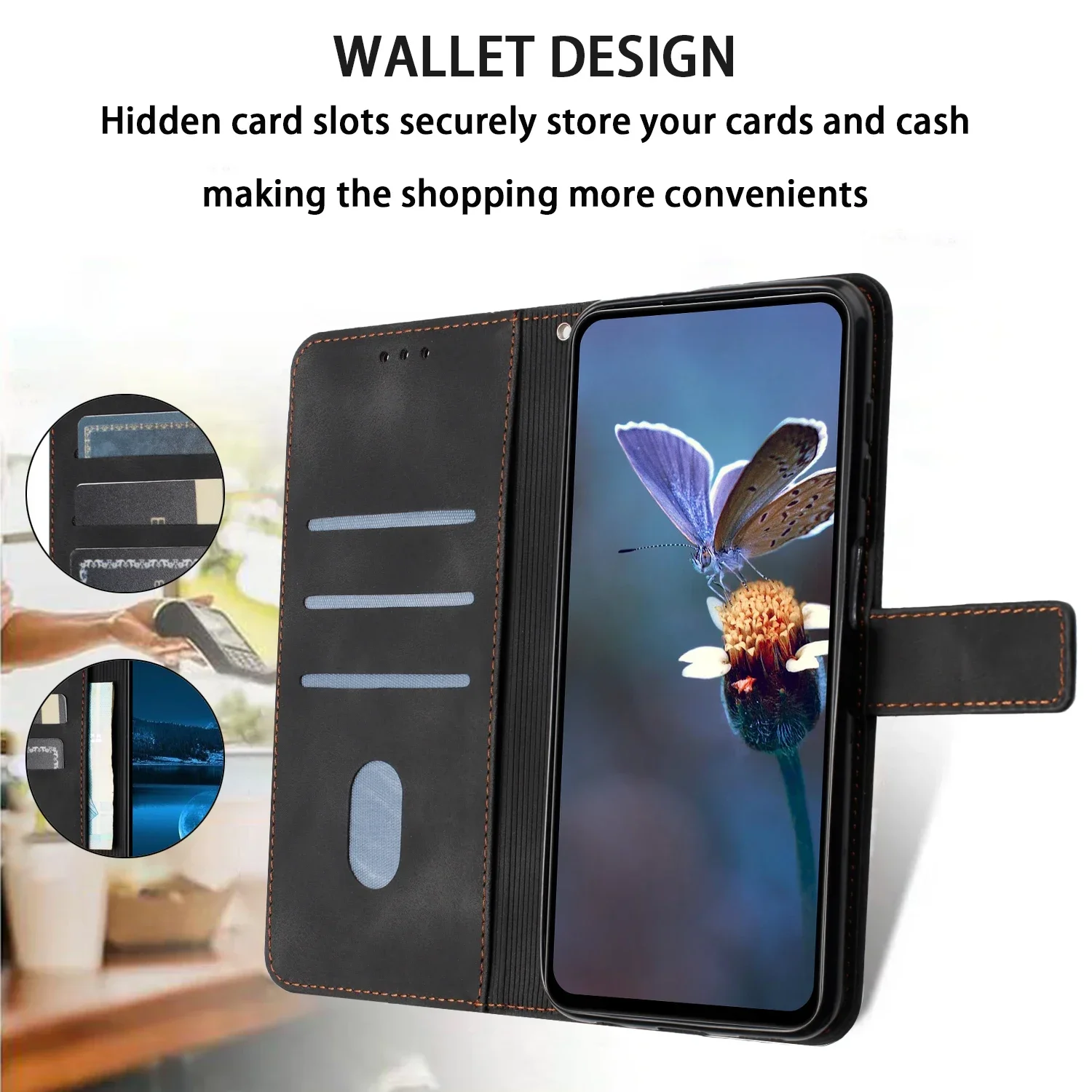 Wallet Flip Leather Case For Xiaomi Redmi Note 9s 10S 11S 12S 13 Pro 4G 5G 12C 10C 9C 10A 9A A1 A2 Plus A3 Prime POCO X5 Pro