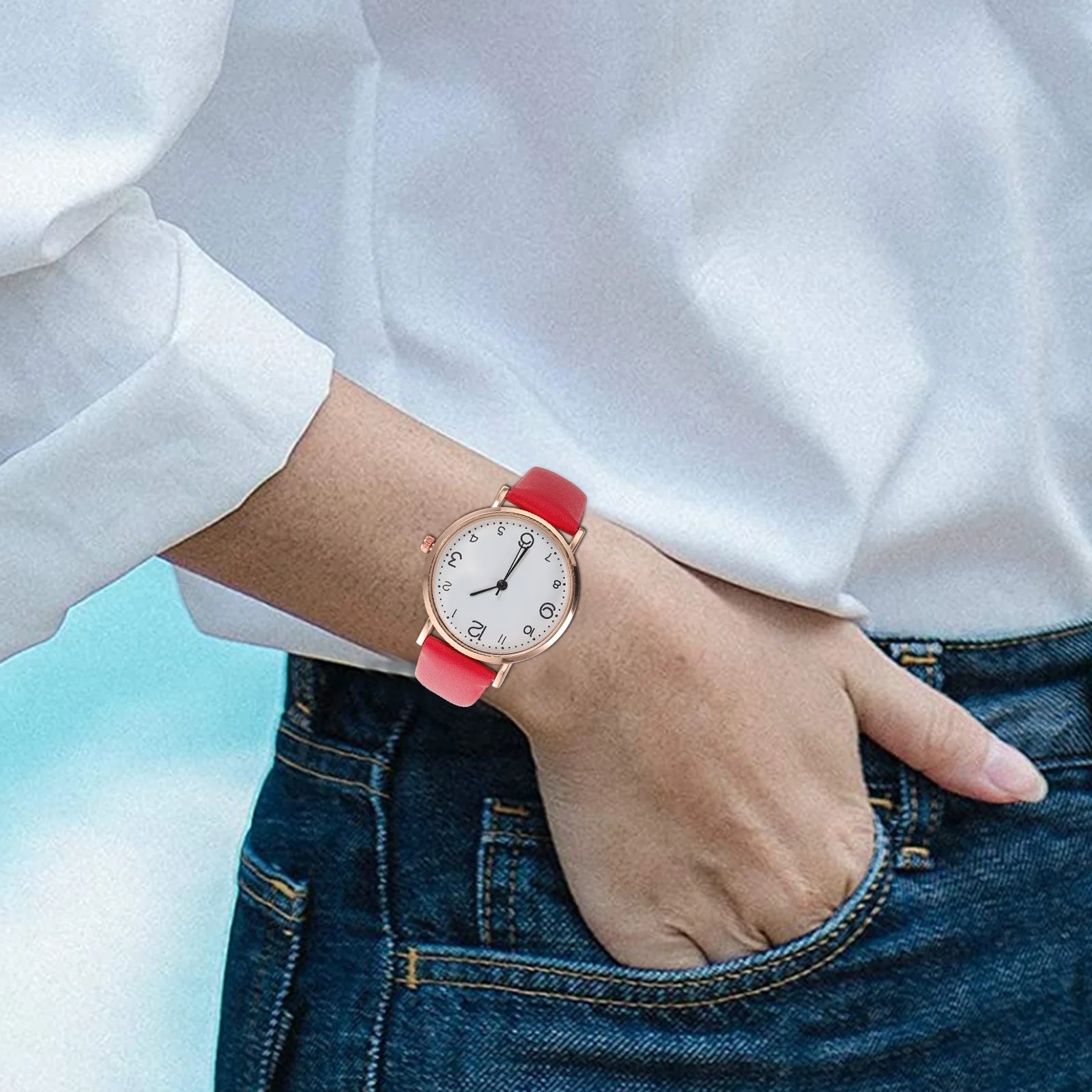 ساعة يد نسائية رائعة، تصميم أنيق ومحمول، قابل للتعديل، هدية للحفاظ على الوقت للنساء #4