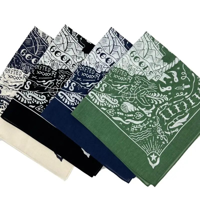 

Nautical Print High Quality Hip Hop Cotton Square Scarf Men Bandana Scarf Headband Paisley Gifts For Boys/Girls