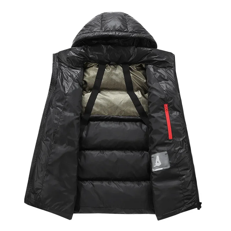 Mode Zwarte Donzen Jassen Voor Mannen En Vrouwen Winter 90% Witte Eend Capuchon Jassen Koppels Unisex Warme Puffer Jas JK-975