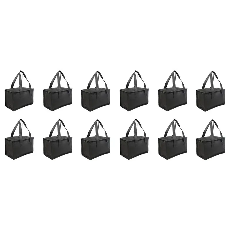 new-12pcs-屋外用ポータブルランチ断熱バッグ、ビール配達バッグ、折りたたみ式保温ピクニックバッグ、冷食保温バッグ