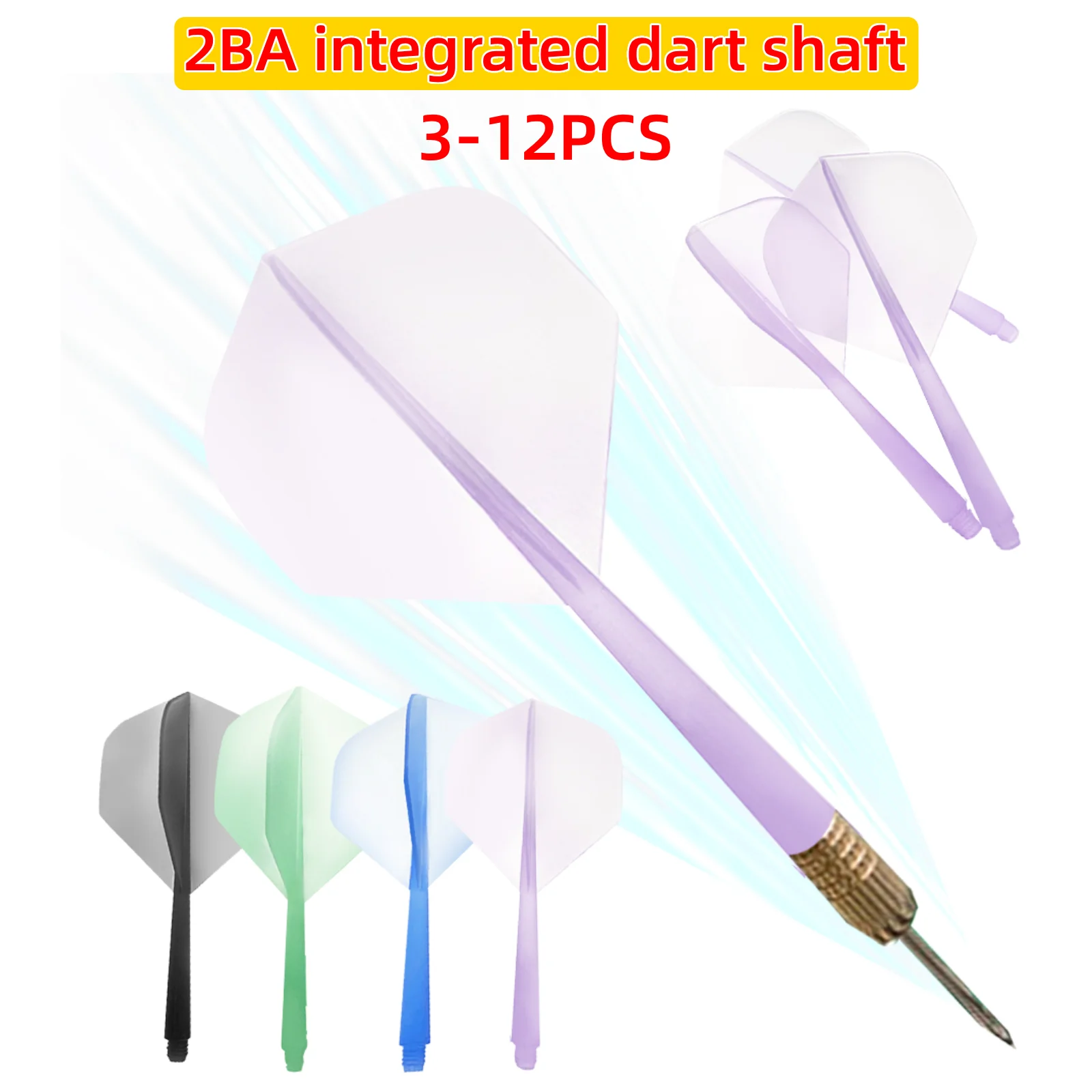 3-12Pcs Integrated Dart Shaft and Flights Anti-Fall Integrated Dart Flights and Shafts Durable 2BA Screw In-one Dart Flight ﻿
