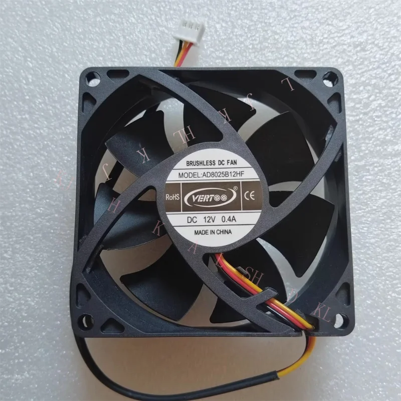 NN  for  AD8025B12HF DC12V 0.4A 8025 8CM 3-wire cooling fan