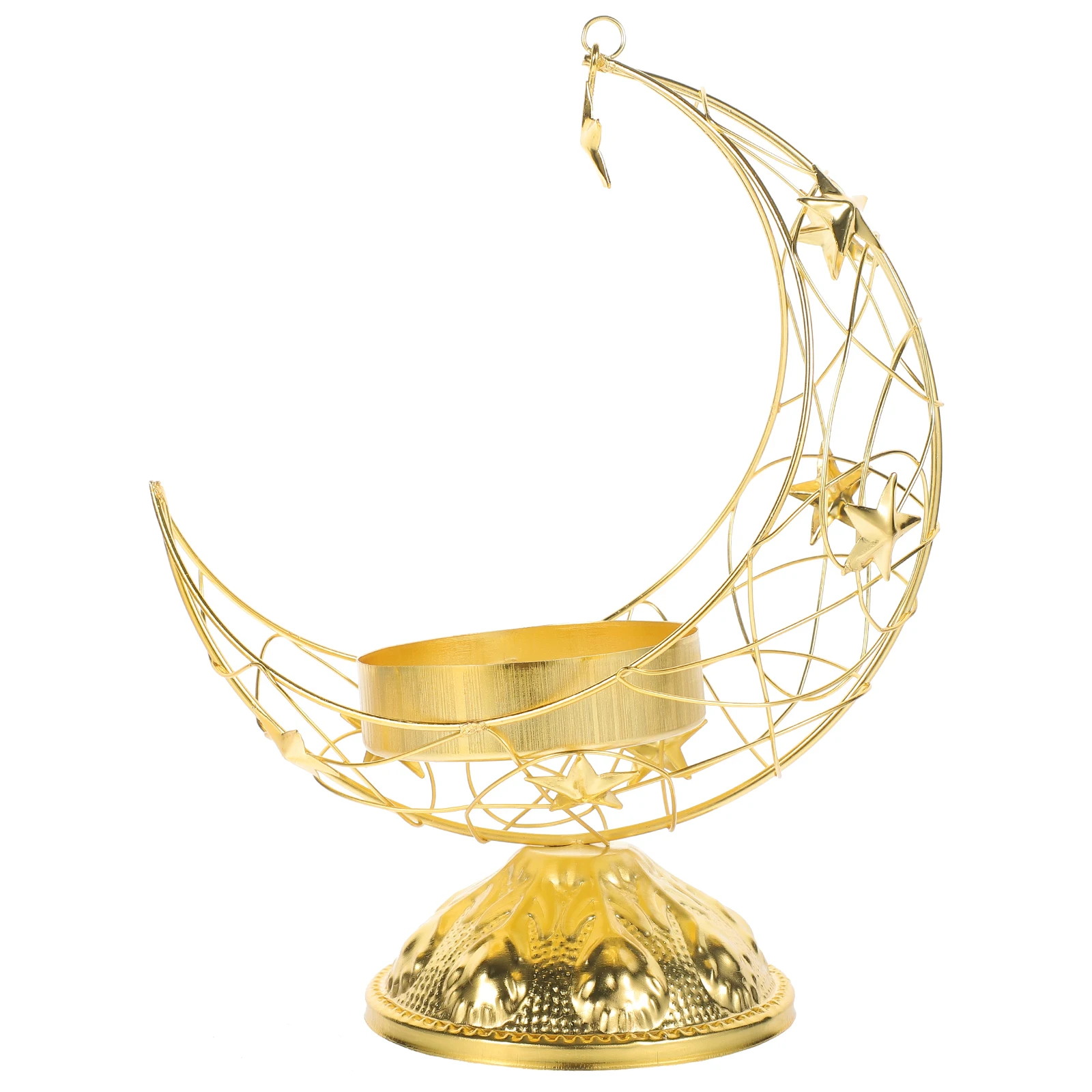 

Metal Moon Candlestick Tealight Holder Gold Color Iron Material Home Decor Wedding Party Ornament Sturdy Design Elegant