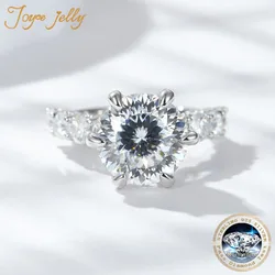 JoyceJelly Luxury 5 carat / 3CT 100 Faceted Cut Portuguese Cutting Moissanite Ring For Women 925 Sterling Silver Wedding Jewelry