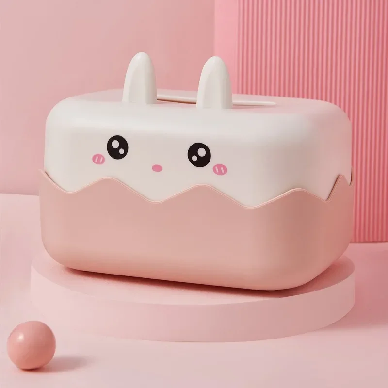 Rabbit Tissue Box Cartoon Creative Home Desktop Paper Drawing Box Household Living Room Dormitory Meal Tissue Storage Box