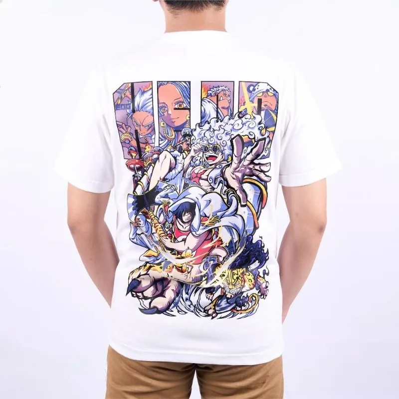 

CLOWOR Battle of Egghead Arc Monkey D Luffy CP0 Seraphim Sentomaru One Piece Anime Kaos T-Shirt
