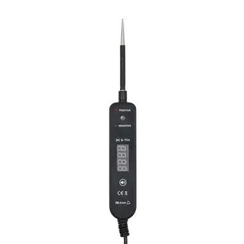 Automotive Circuit Tester 6-75V DC, LED Digital Display Auto Electrical Test Light with Voltage Detection, Polarity and Continui