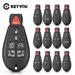 Keyyou-substituição chave remota inteligente, caso Keyless Fob, 3 + 1 4 botões, chave do carro Shell Fob para Chrysler Jeep Commander, Grand Cherokee