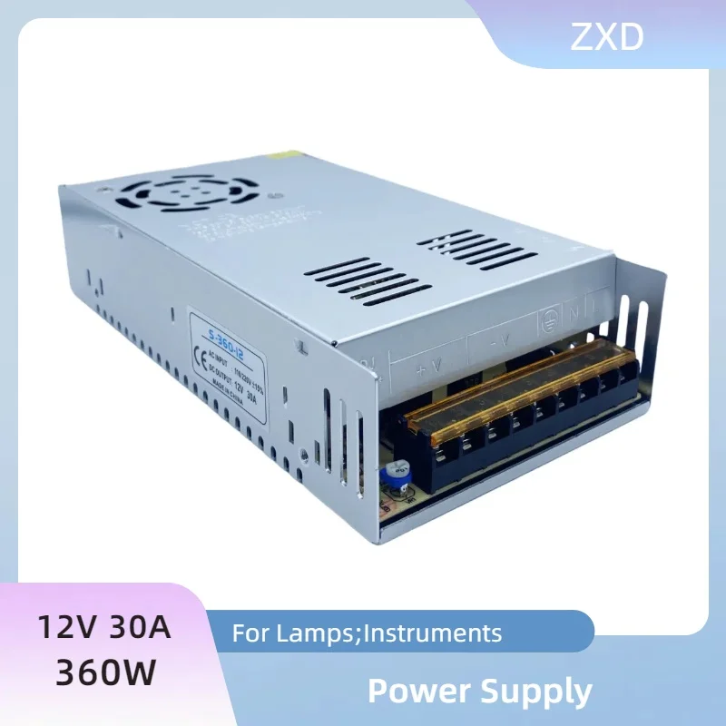

110/220 В переменного тока в постоянный ток 12 В 30 А 360 Вт преобразователь режим переключения источник питания светодиодный трансформатор освещения адаптер привода AC/DC закрытый SMPS