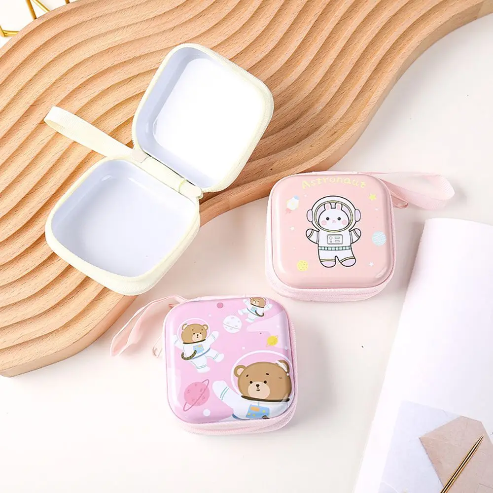 

Cartoon Round Square Kids Headset Bag Students Women Bunny Wallet Coin Purse Earphone Storage Bag Earbuds Box Headphone Case