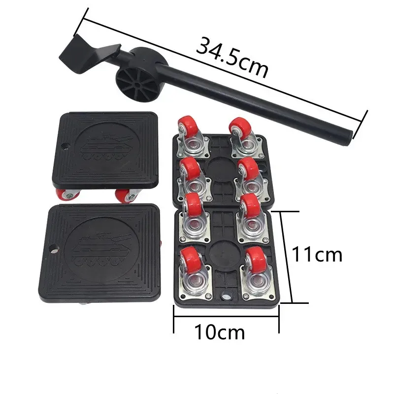 

500KG Heavy Duty Furniture Lifter Transport Mover Lifter Slides Wheel Easy Furniture Mover Tool Set Wheel Roller Bar Hand Tools