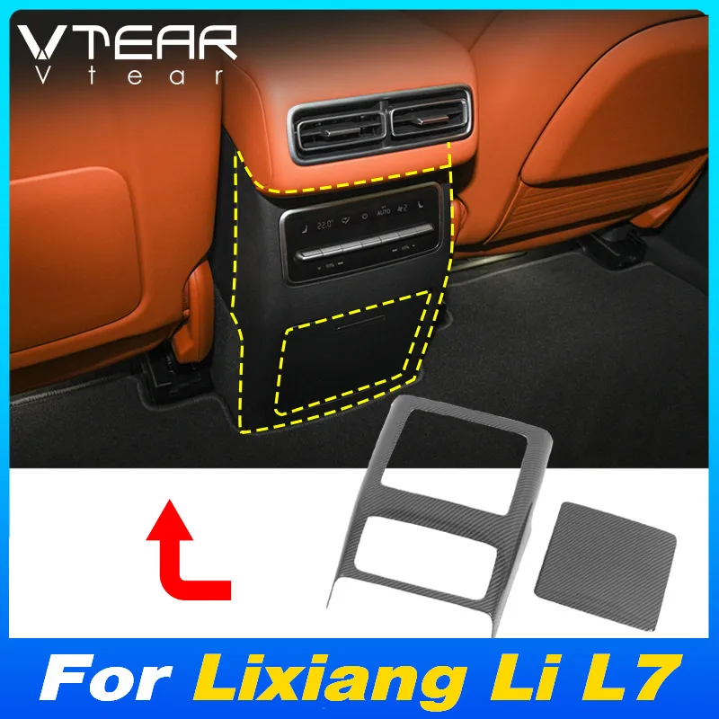 Vtear Car Rear Seat Back Outlet Vent Cover Interior Center Console Armrest Anti-Kick Frame Trim Decoration For Lixiang Li L7 24