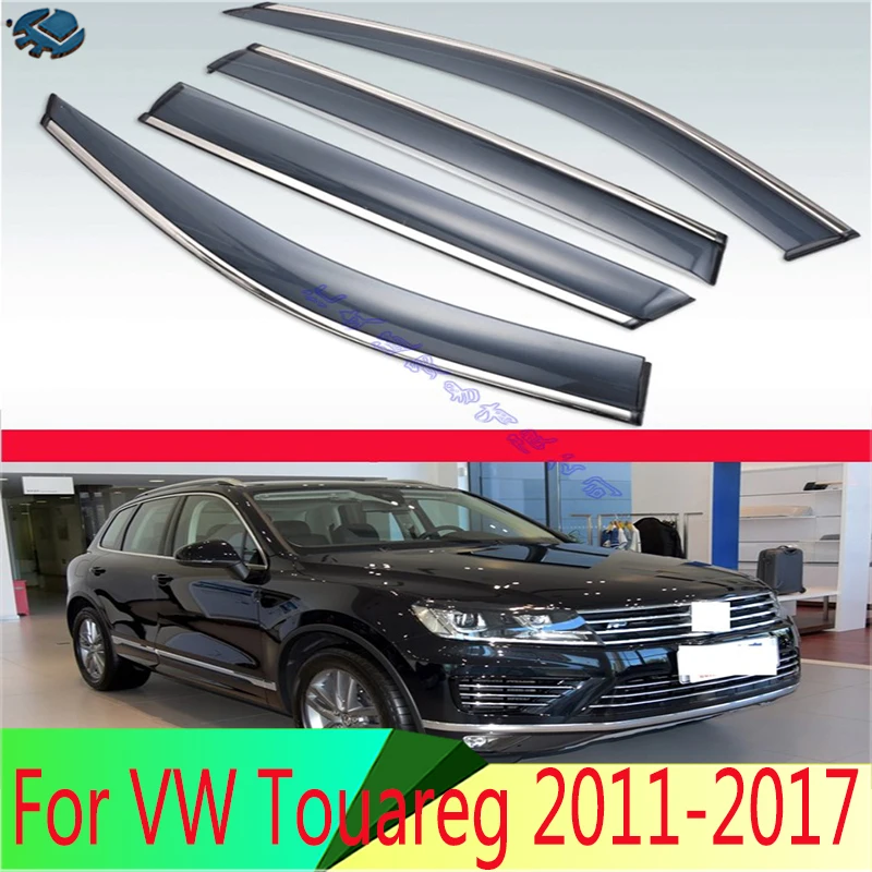 For VW Touareg 2011-2017 2012 2013 2014 2015 2016 ABS Plastic Window Wind Deflector Visor Rain/Sun Guard Vent