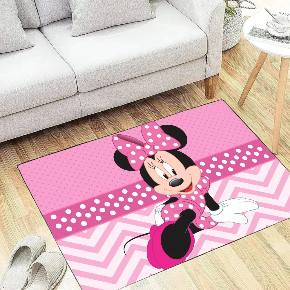 Cute M-Minnie Floor Mat Graphic Printed Flannel Doormats For Bathroom Kitchen Entrance Carpet Home Decor