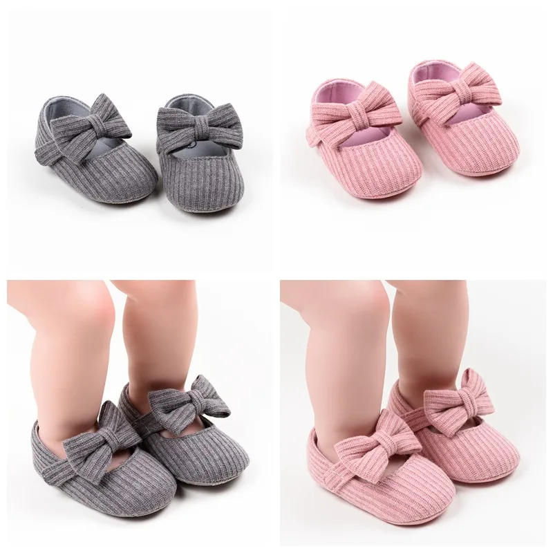 Zapatos de princesa para niñas, zapatos de bebé con lazo de flores, antideslizantes, transpirables, de lona, Shoes1-3 años