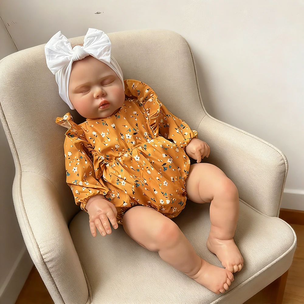 

60CM Reborn Toddler Baby Doll Pickle with Visible Veins Soft Cuddly Lifelike Newborn Sleeping Babies 3D Skin Muñecas Reborn