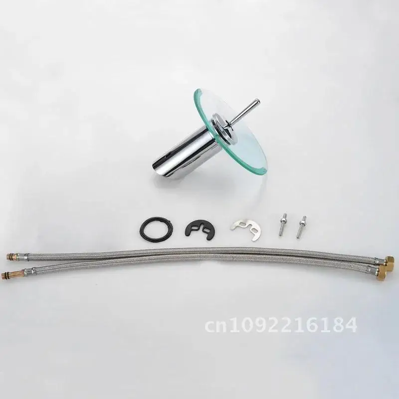 Brass Glass Single Bathroom Faucet Basin Faucet Waterfall Mixer Bathroom Hole Handle Dual Tap Single Cold&Hot Control