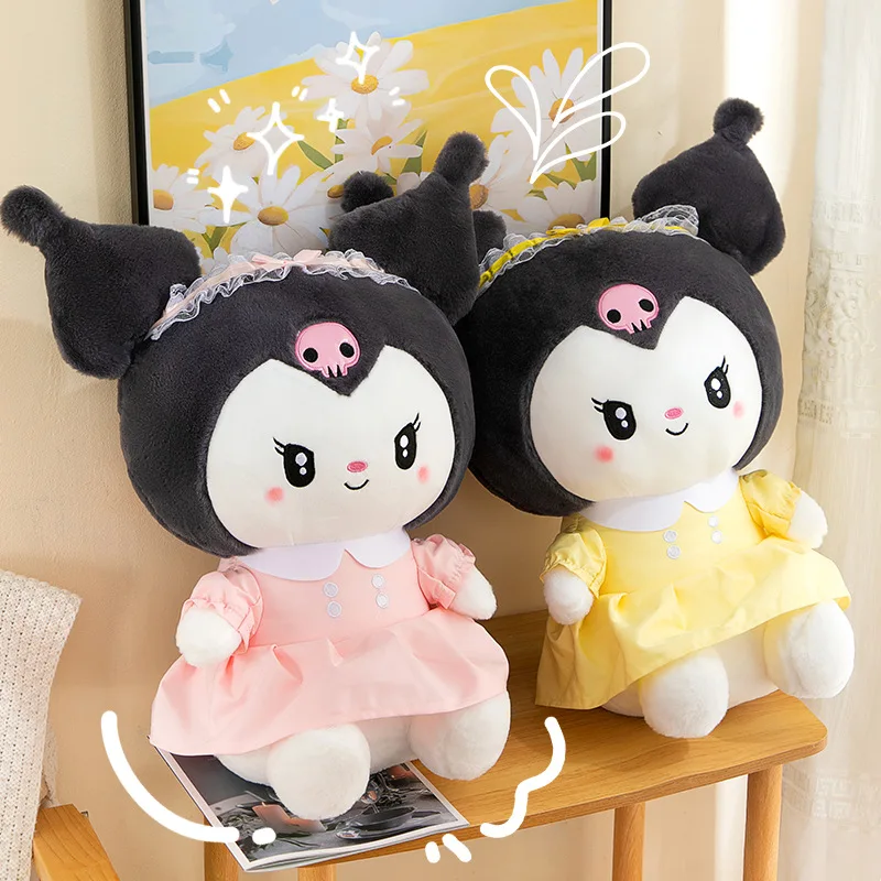 Sanrio Kuromi Plush Doll Stupid And Cute Plush Stuffed Toys Cure Series Pp Cotton Material Room Decoration Child Birthday Gift