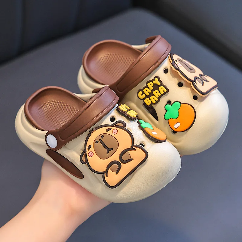 

2026 Summer Children's Outdoor Summer Slippers Anti-Slip Hole Hole Beach Sandals Indoor Non-Slip Slippers Baby Walking Shoes