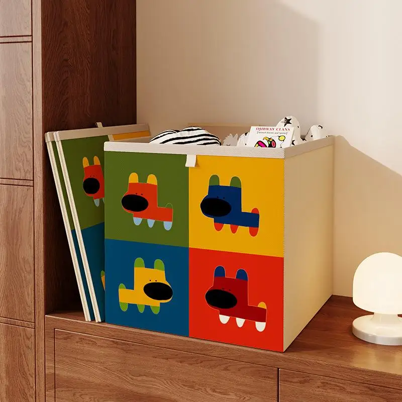 

Large Size Retro Dopaamine Grid Cabinet Fabric Storage Box Stackable Household Organizer Utility Basket European Style Double...