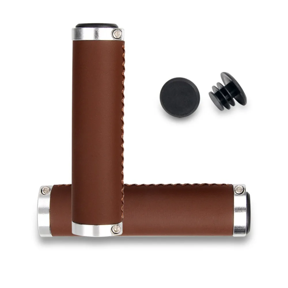 High Quality PU Leather Bicycle Handlebar Grips 8 Colors Anti-slip Bike Handle Grip Mountain Bike Grips