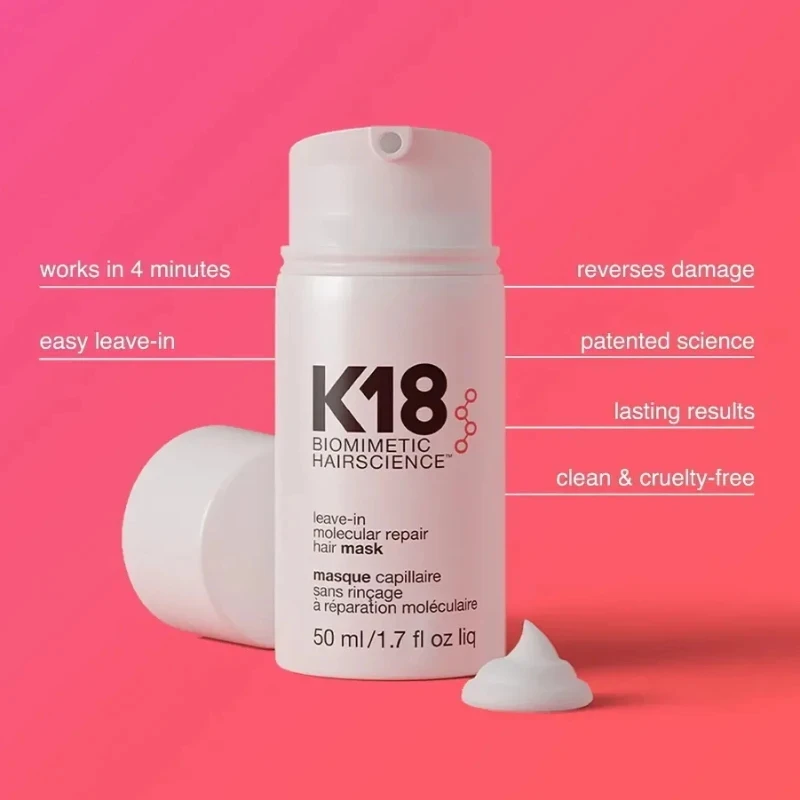 Tratamiento del cabello Original K18, mascarilla para el cabello sin enjuague, tratamiento para reparar el cabello seco y dañado, 4 minutos para ir al inverso el daño del cabello, hidrata k18