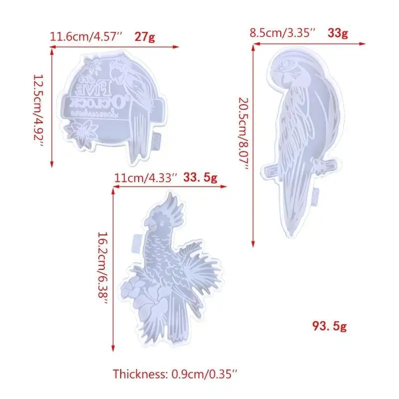 A52E DIY Papagei Platte Untersetzer Silikon Form Umweltfreundliche Robust Tablett Form zum Gießen – Detail 6