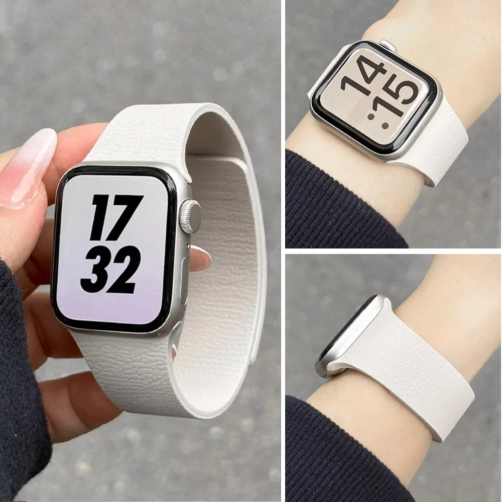 2025 New silicone magnetic strap for Apple Watch 11-46 49mm 45/42/40/41mm sport bracelet series 11 10 9 8 7 6 5 SE ultra2-3 Band