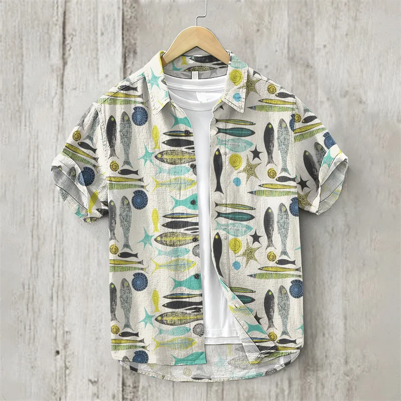 

Men's Casual Shirts 3D Printed Shirts Men's Fashion Hawaiian Shirts Beach Shirts Short Sleeve Professional Lapel Shirts 5XL