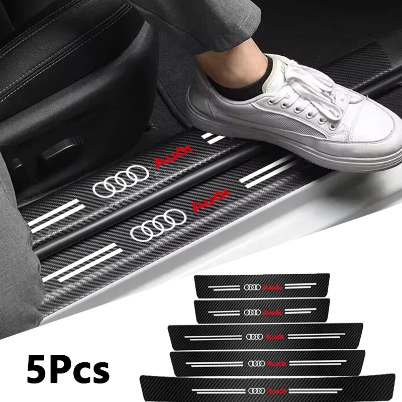 

1/4/5Pcs Leather Car Door Sill Plate Paint Protectors Stickers For Audi Sline A3 B8 A1 A4 B7 A6 C7 A5 A7 A8 B9 B6 C6 Q2 Q3 Q5 Q7