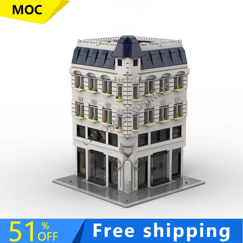 2275 peças moc medieval high street boutique bloco de construção retro arquitetura modelo exibição brinquedo para crianças diy montagem presentes