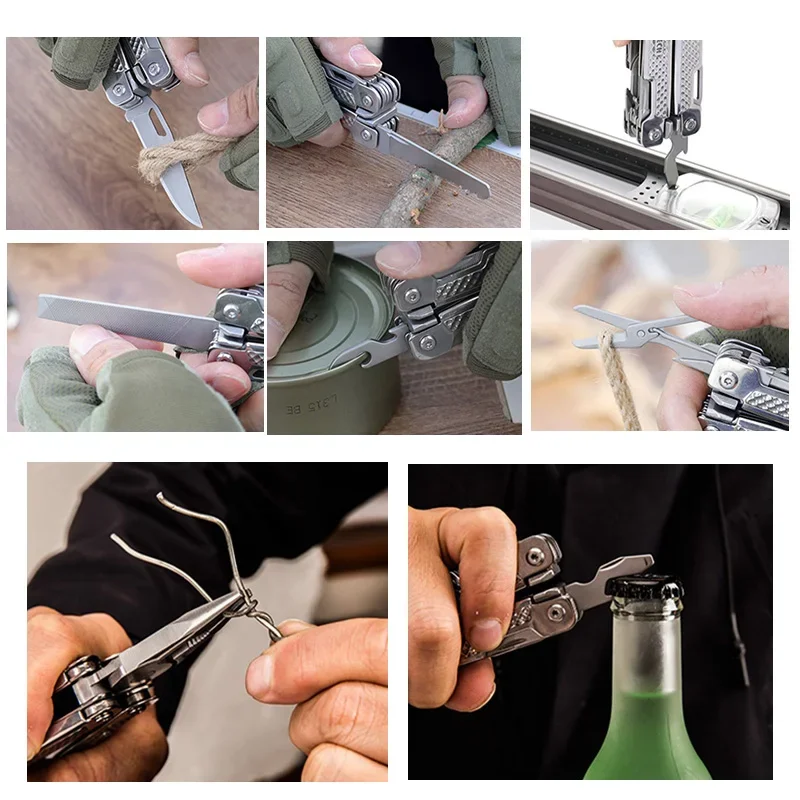 SWISS TECH 15 in 1 Multi-tool Pliers Foloding Pocket Scissors Saw Blade Multifunctional Tool Outdoor Camping EDC Equipment