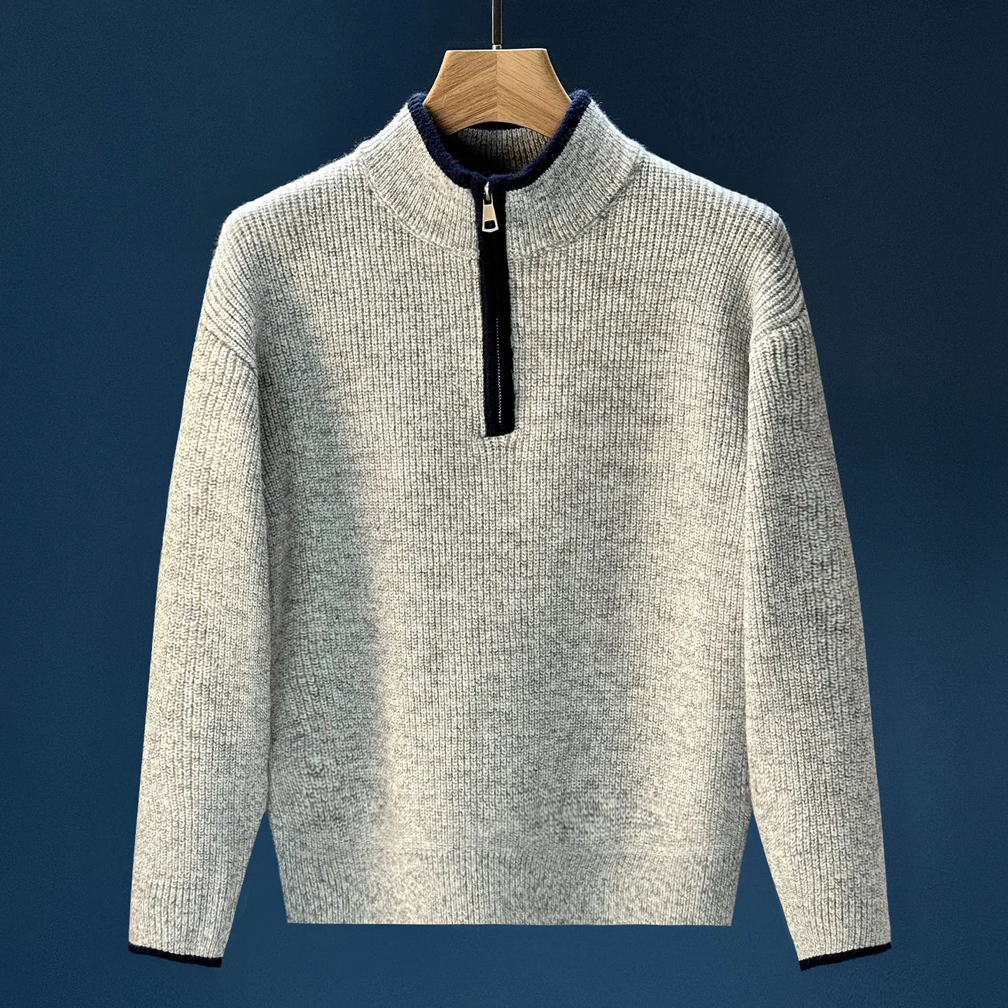 Half zipper sweater men's trend thickened warm collar sweater pure cashmere winter new sweater