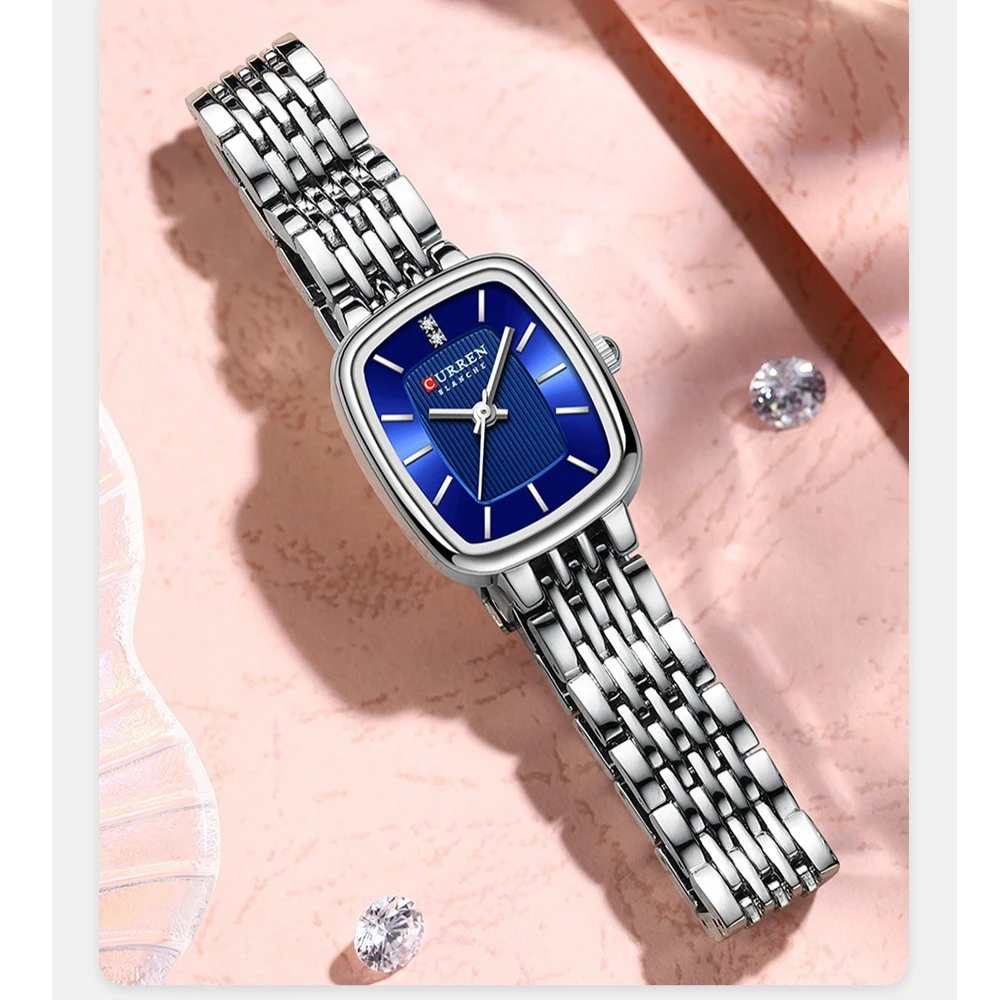Curren 9093 ساعة نسائية عصرية ترفيهية فاخرة بحزام ناقل من الفولاذ Relojes Para Damas ساعات للنساء ساعات نسائية