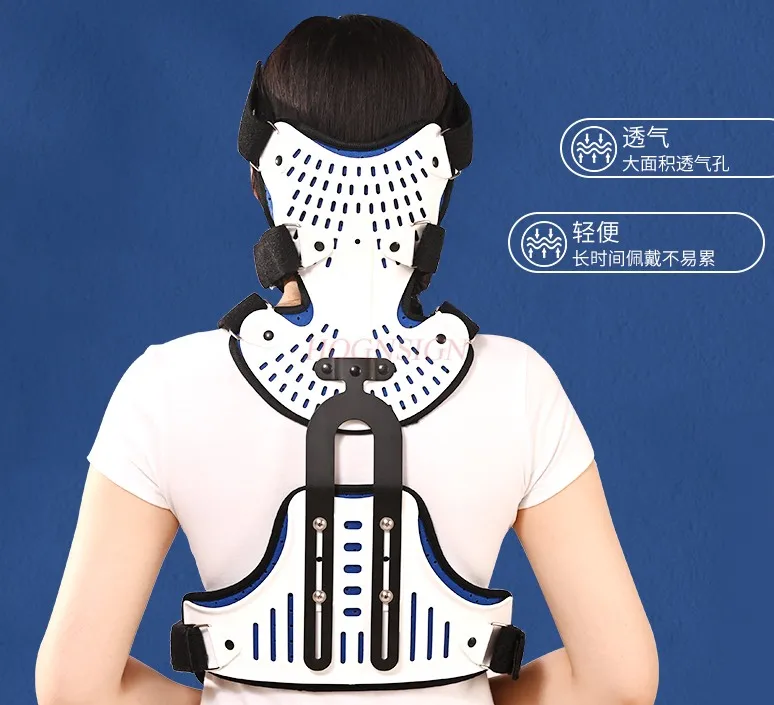 Medical Cervical Thoracic Orthosis Adjuatable Head Neck Chest Fixed Brace Traction Device Detachable Clean Comforable Breathable