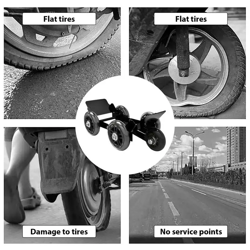 Wheel 4 PCS Portable Wheel Dollies Wheel Foldable Motorcycle Mover Tire Jack With Multi-Bearing Design For Motorcycles Tricycles