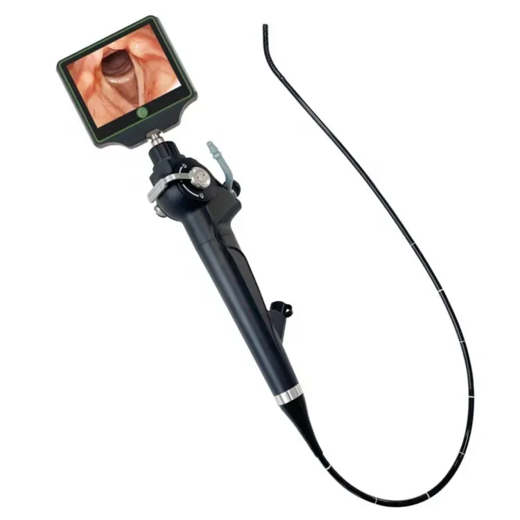 Approved Visual Airway Management Guider Flexible Video Fiber Laryngoscope Bronchoscope with 3.5 inch display