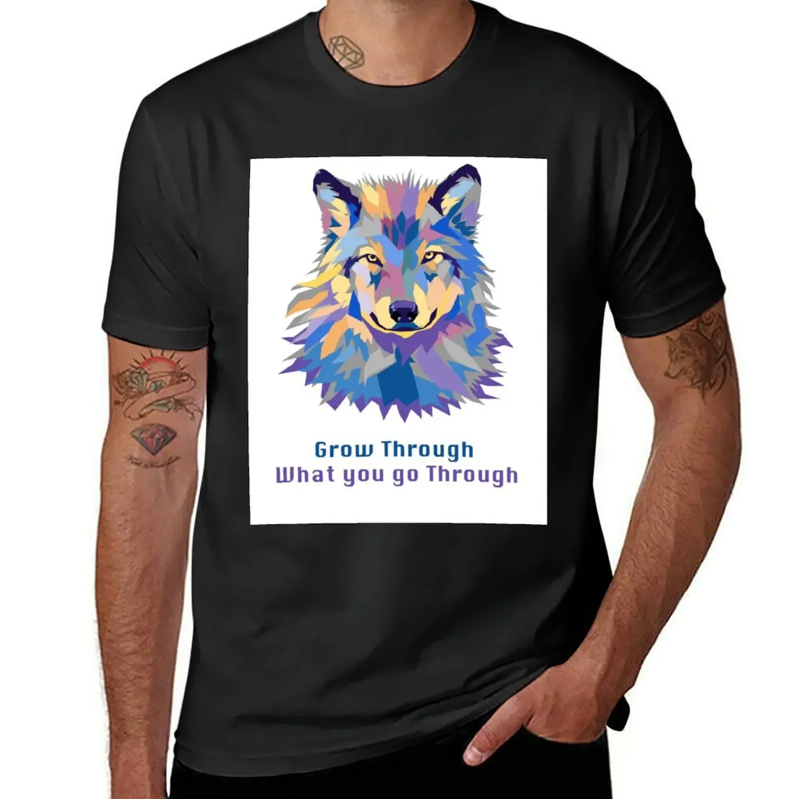 LONE WOLF - ALWAYS GROWING T-Shirt cute tops animal prinfor boys anime clothes shirts graphic tee men