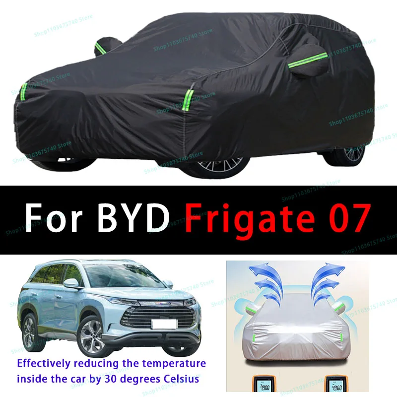 For BYD Frigate 07 Summer Full Car Covers Outdoor Sun uv Protection Dust Cooling Protective Auto Protective Cover