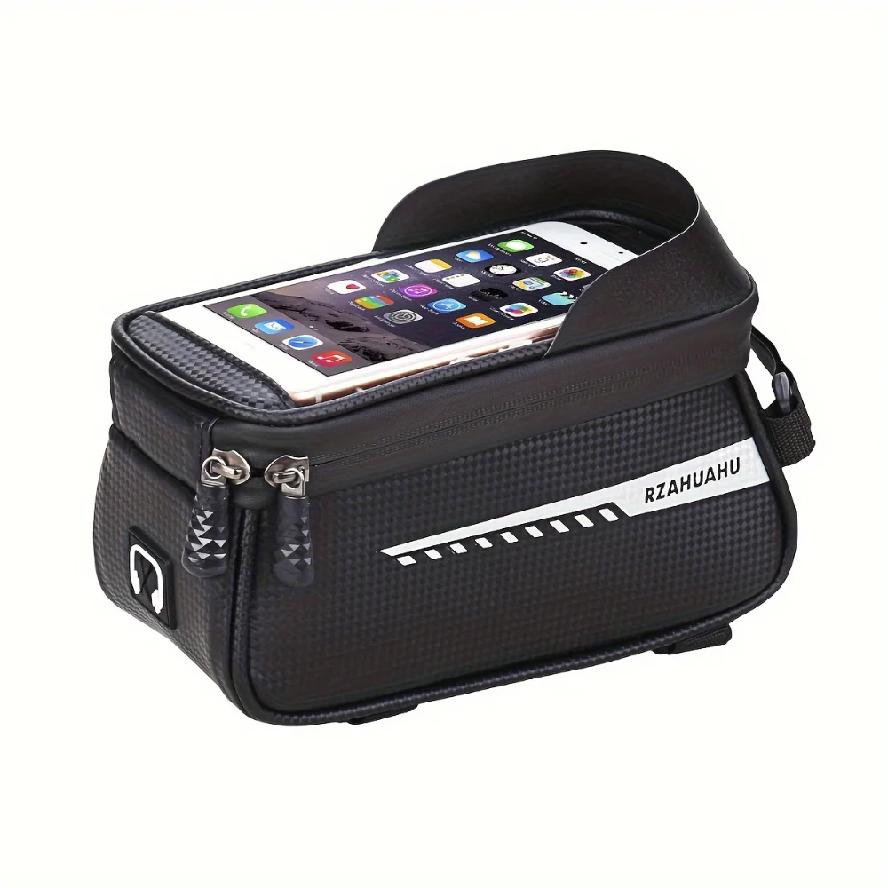 

Bike Front Frame Bag With Screen Visor, Bike Bag With Phone Holder, Suitable For Mountain Biking