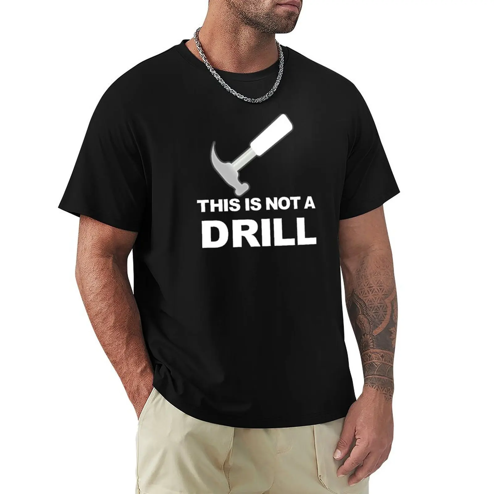 Camiseta This Is Not A Drill, diseño sencillo e informal, camisa de manga corta